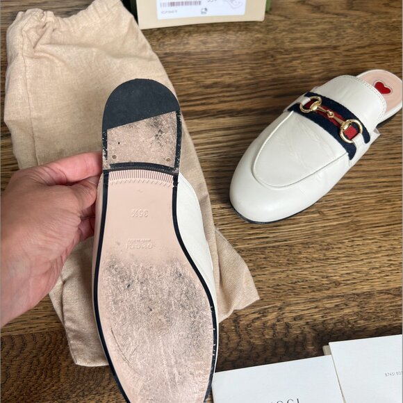 Gucci Women's Princetown Leather Slipper, 35.5, White - Picture 3 of 4